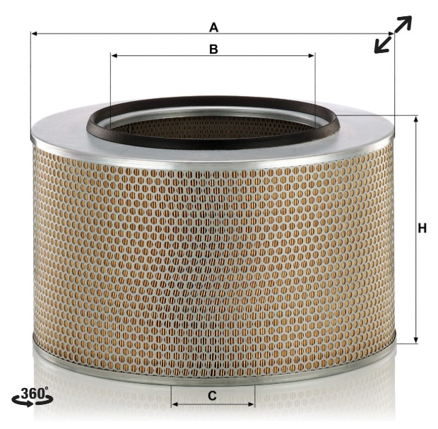 HAVA FILTRESI ACTROS E.M KISA 001 094 3403 003 094 9204-004 094 3304 A-420mm B-254mm C-10,5mm H-262mm